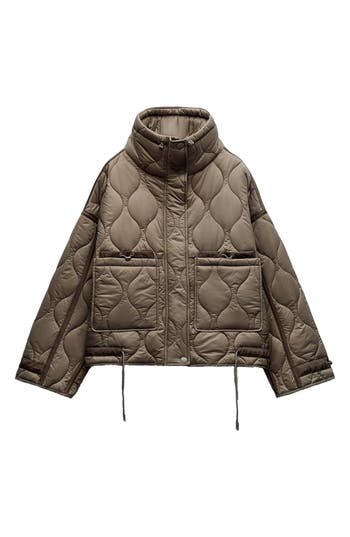 Noize June Lightweight Water Resistant Onion Quilted Jacket In Brown