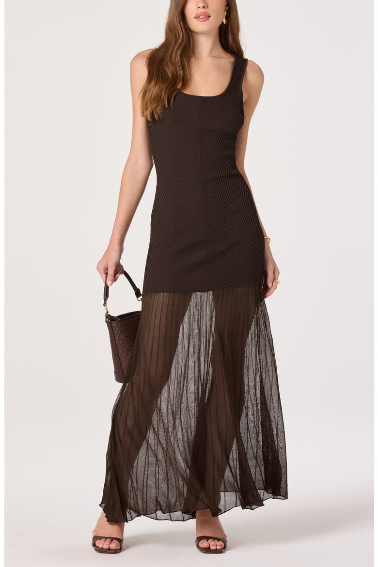Glena Sleeveless Maxi Dress, Alternate, color, BROWN