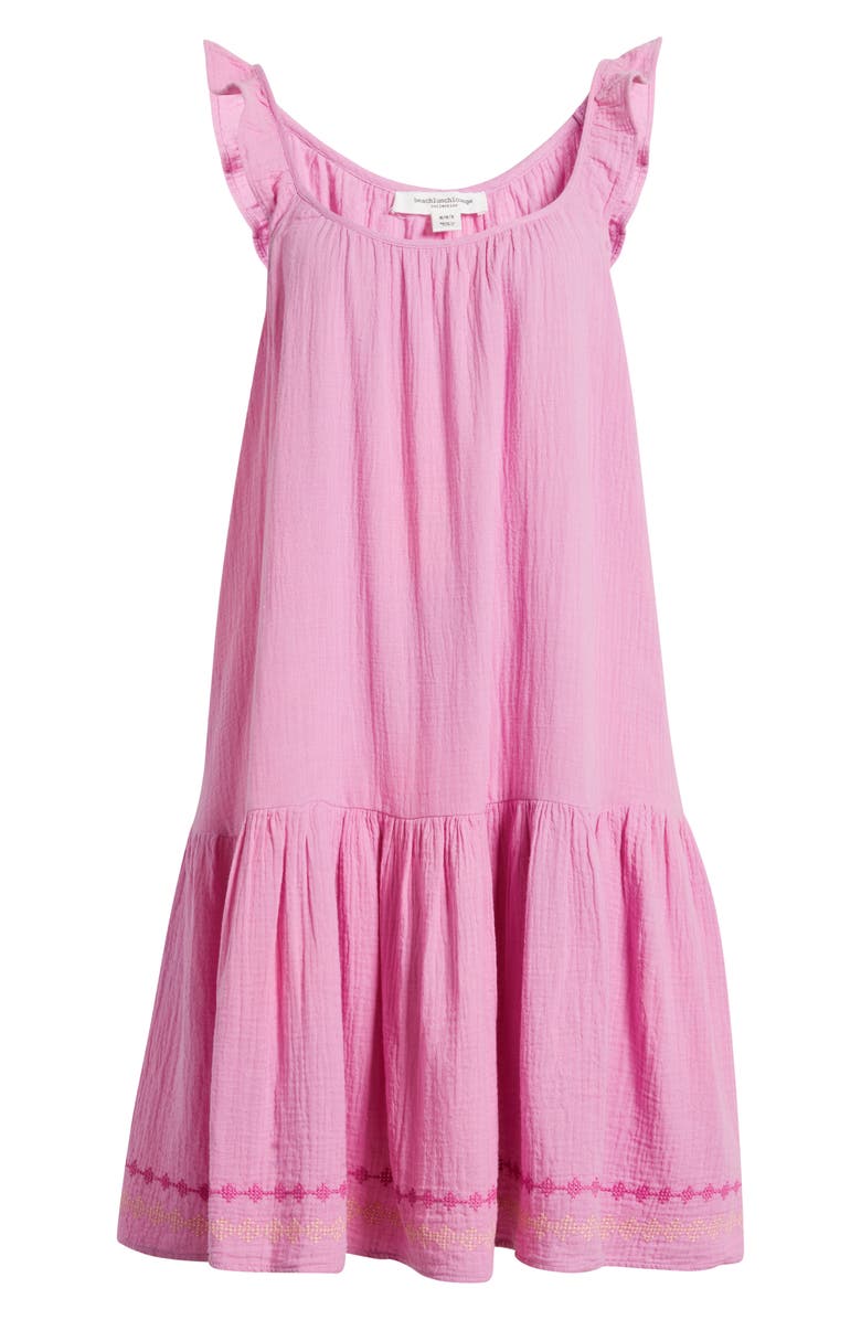 beachlunchlounge Miya Embroidered Hem Cotton Sundress, Alternate, color, Tickled Pink