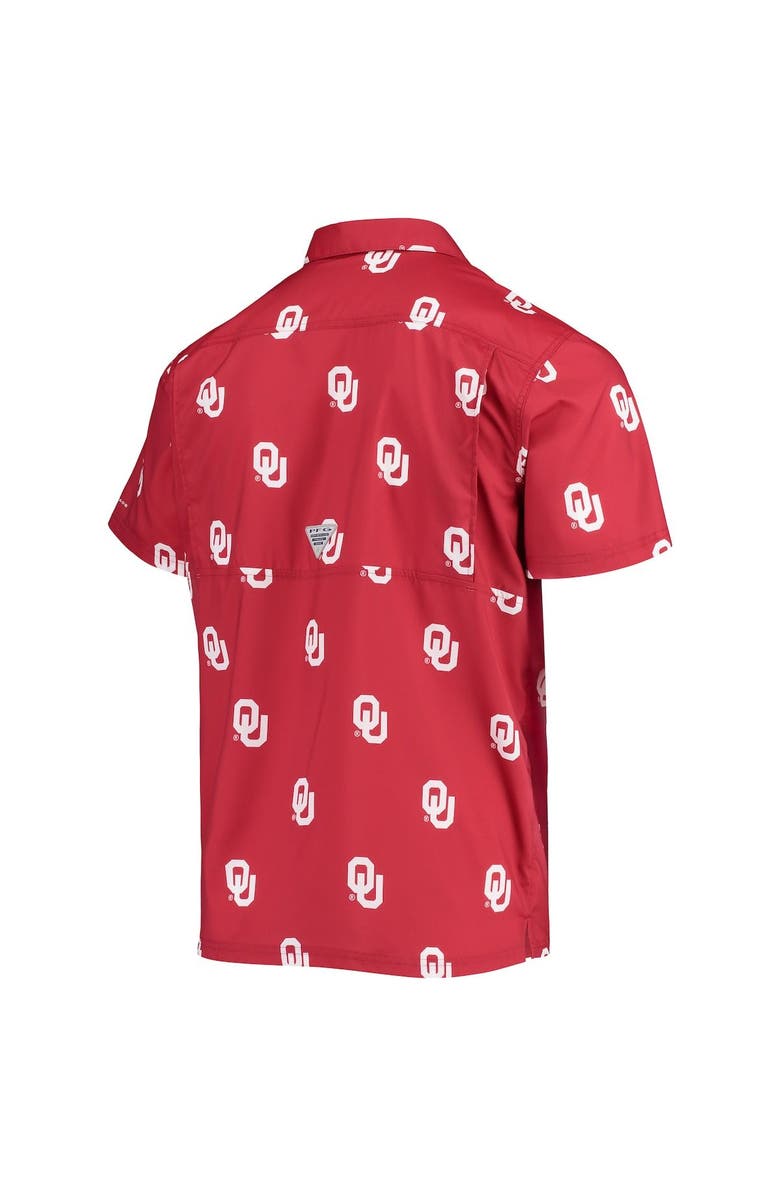 Columbia Men's Columbia Crimson Oklahoma Sooners Super Slack Tide Omni-Shade Button-Up Shirt, Alternate, color, Crimson