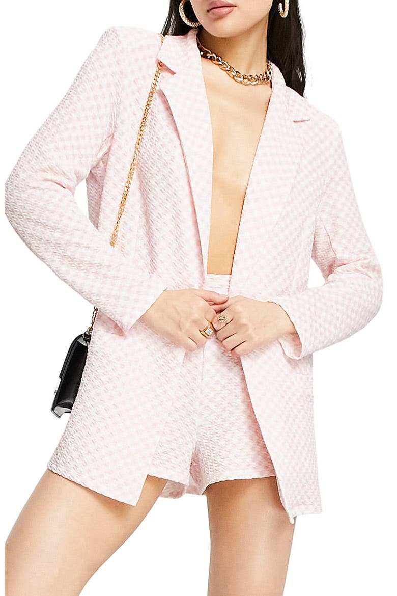 Gingham Blazer, Main, color, LIGHT PINK