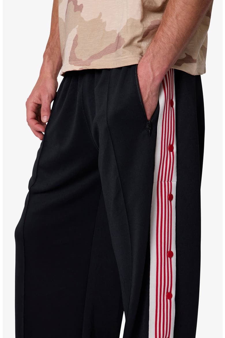 Side Snap Striped Track Pants, Alternate, color, BLACK