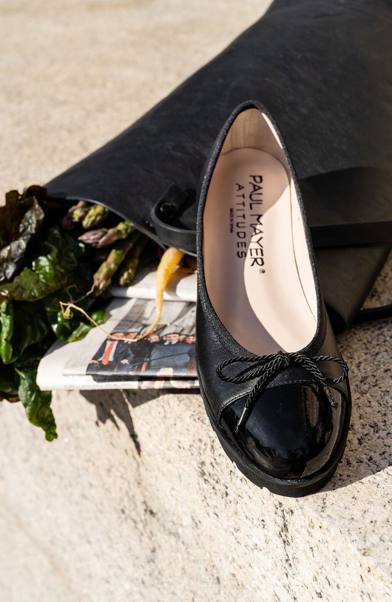 PAUL MAYER Bravo Lug Sole Ballet, Alternate, color, Black Patent/ Black Nappa
