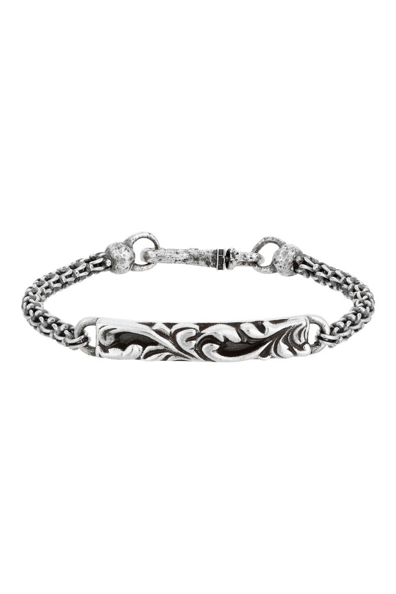 Men's Gothic Chain Bracelet, Main, color, SILVER
