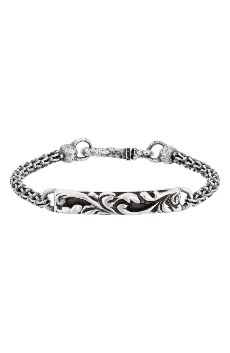 John Varvatos Men's Gothic Chain Bracelet, Main, color, Silver