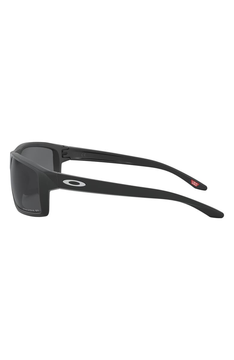 Oakley Gibston 61mm Polarized Wrap Sunglasses, Alternate, color, Matte Black/ Prizm Black