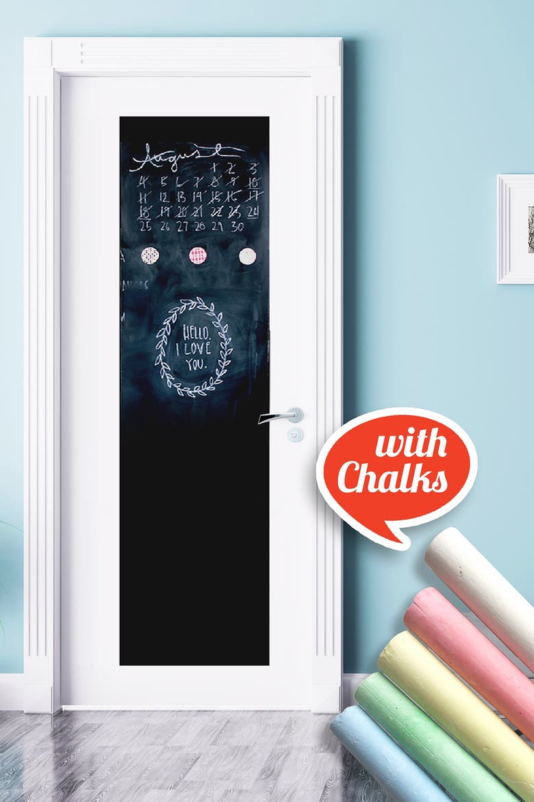 Blackboard Door Mural, Alternate, color, MULTI