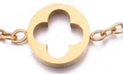 Adornia Clover Charm Station Bracelet In Gold