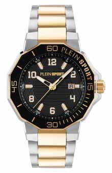 Titan Two Tone Three Hand Quartz Bracelet Watch, 44mm