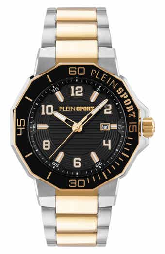 Titan Two Tone Three Hand Quartz Bracelet Watch, 44mm