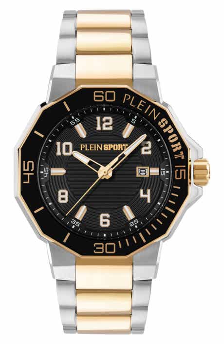 Titan Two Tone Three Hand Quartz Bracelet Watch, 44mm