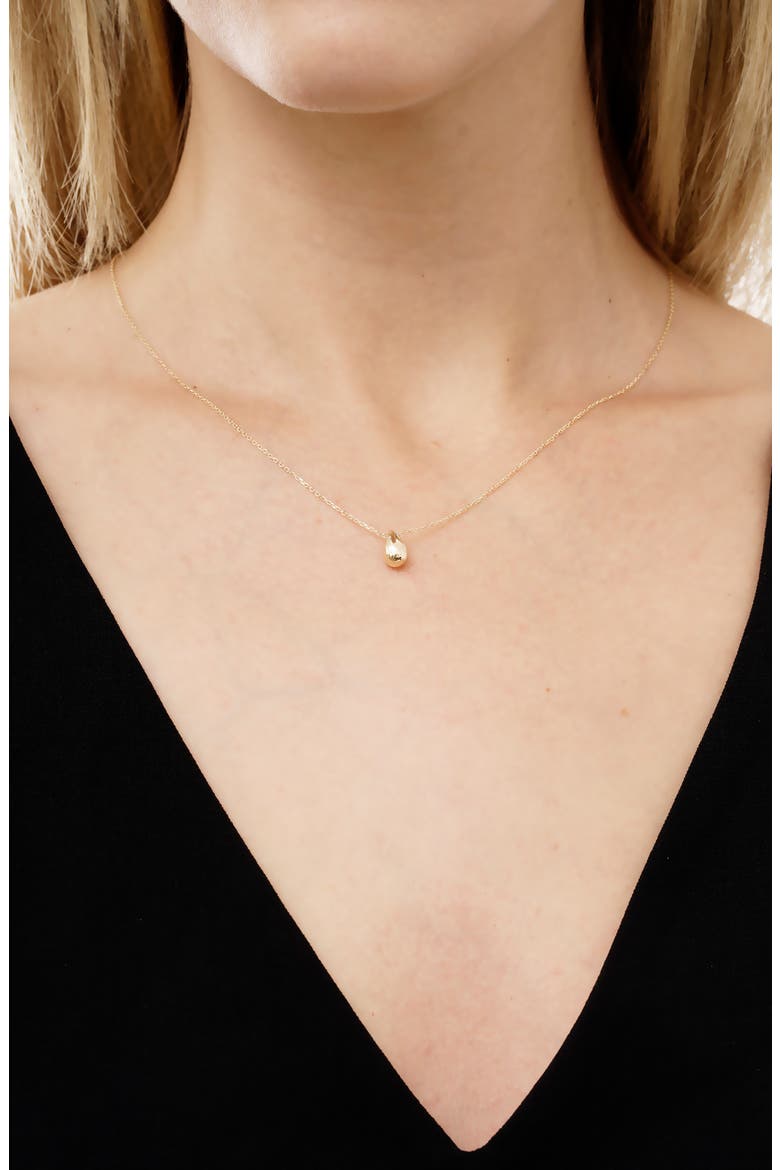 14K Gold Pear Pendant Necklace (Online Trunk Show), Alternate, color, 14KY