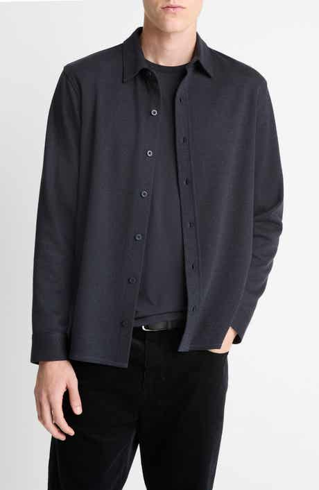 Herringbone Button-Up Shirt