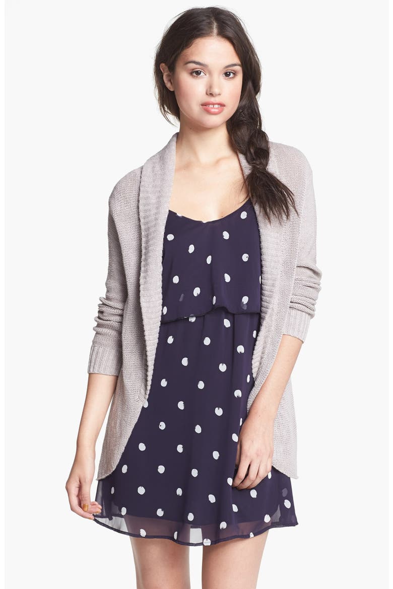 Open Front Cardigan, Main, color, GREY- CLAY