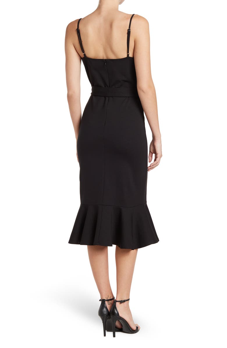 Socialite Ruffle Hem Tie Waist Midi Dress, Alternate, color,