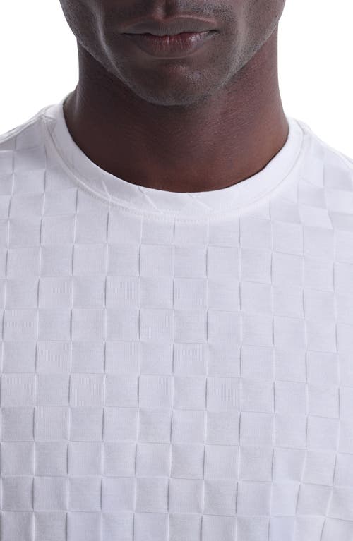 Bugatchi Geo Textured Cotton T-shirt In White