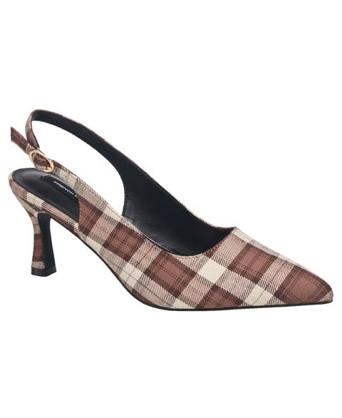 Brenna Plaid Kitten Heel