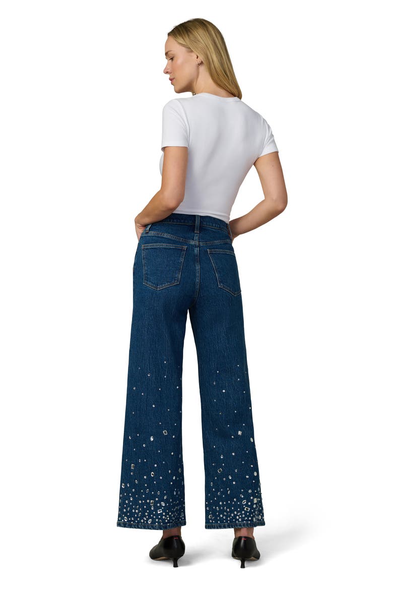 The Mia Stone Embellished Ankle Wide Leg Jeans, Alternate, color, CRYSTAL SKY