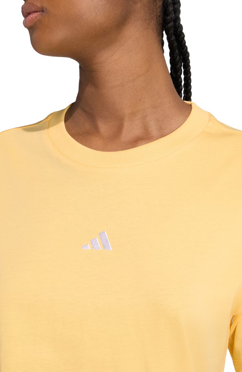 adidas 3-Bar Cotton T-Shirt, Alternate, color, Semi Ice Tangerine/ White