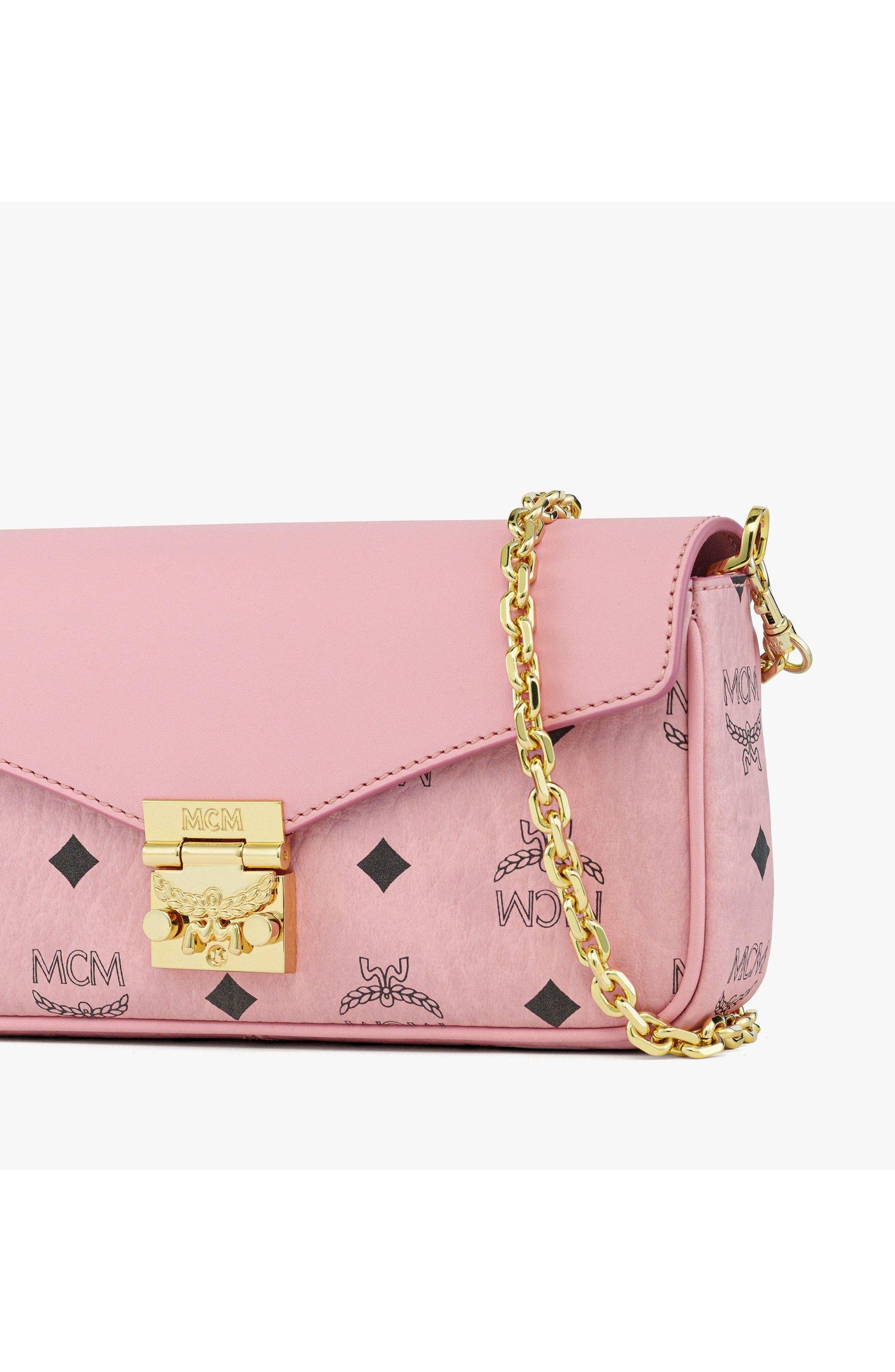 Mini Tracy Crossbody in Visetos Leather Mix, Alternate, color, Soft Pink
