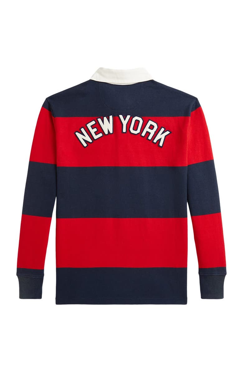 Polo Ralph Lauren Youth Polo Ralph Lauren  Navy/Red Yankees  Rugby Knit Shirt, Alternate, color, Navy