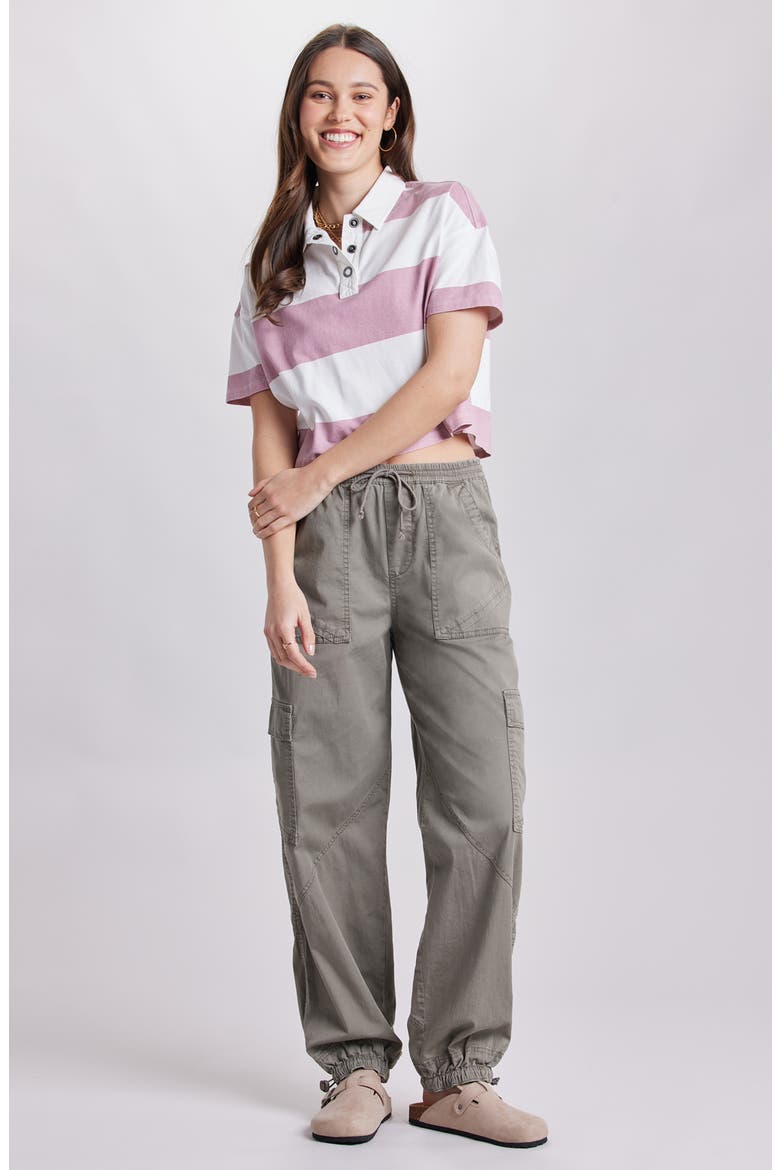 Kammi Stretch Cotton Twill Cargo Pants, Alternate, color, MUSHROOM