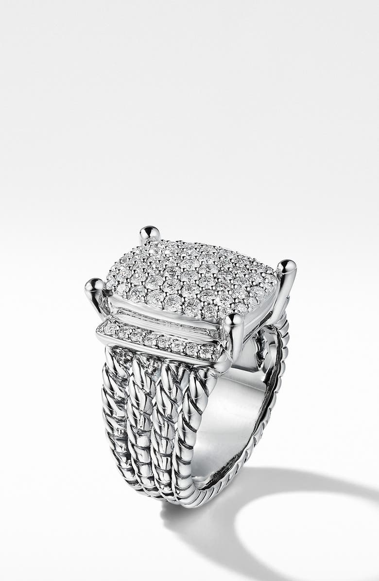 David Yurman Wheaton<sup>®</sup> Sterling Silver & Diamond Ring, 16.7mm, Alternate, color,