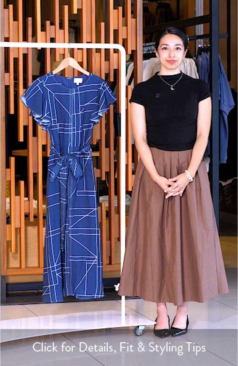 Anastasia Geo Print Flutter Sleeve Dress, sales video thumbnail