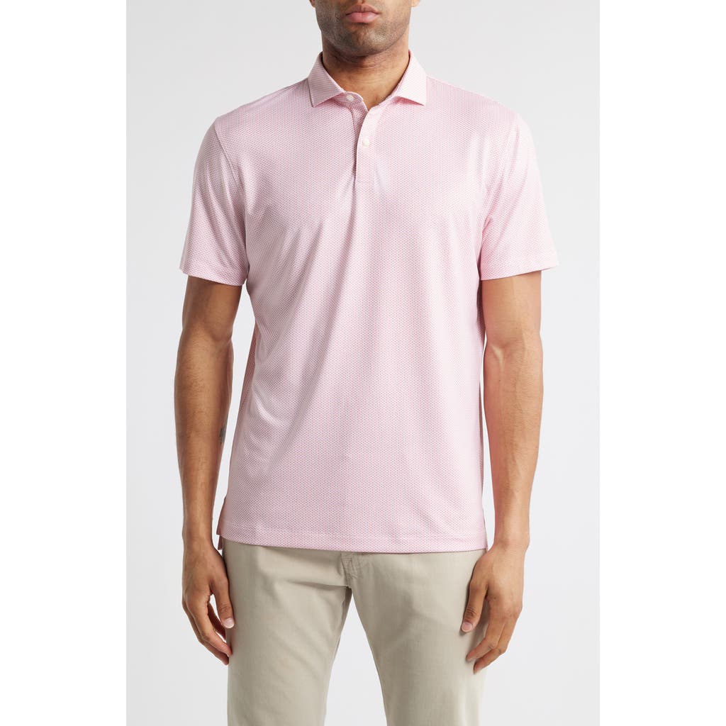 Johnnie-o Teo Microprint Prep-formance Golf Polo In Lobster