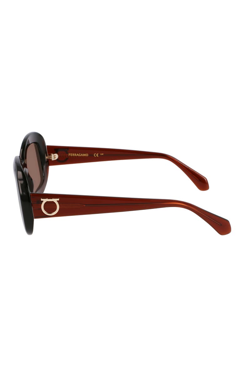Gancini 51mm Oval Sunglasses, Alternate, color, TRANSPARENT BROWN