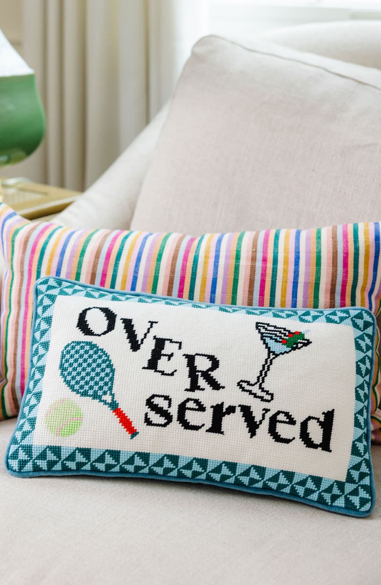 Furbish Overserved Needlepoint Pillow, Alternate, color, Overserved