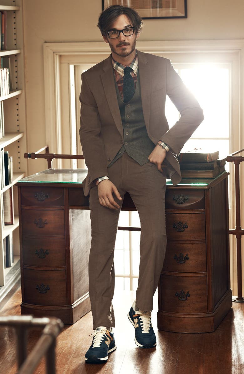 John Varvatos Star USA Trim Fit Corduroy Blazer, Alternate, color, 