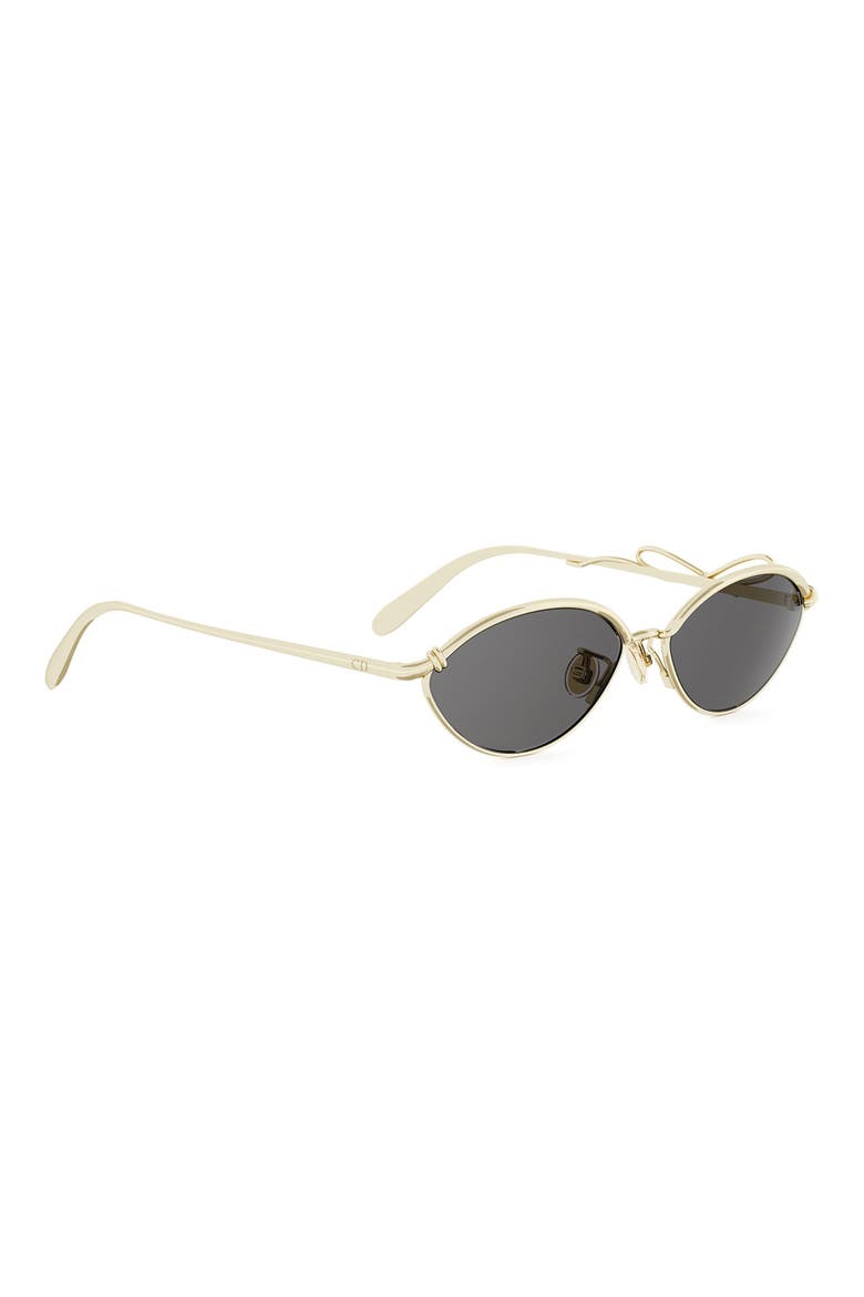 DiorBow R1U 55mm Oval Sunglasses, Alternate, color, SHINY GOLD DH / SMOKE