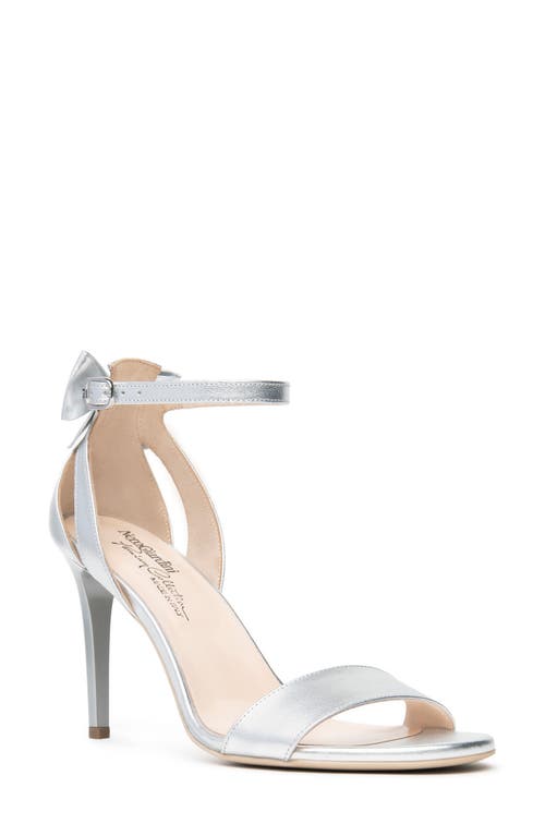 Nerogiardini Bow Ankle Strap Sandal In Silver