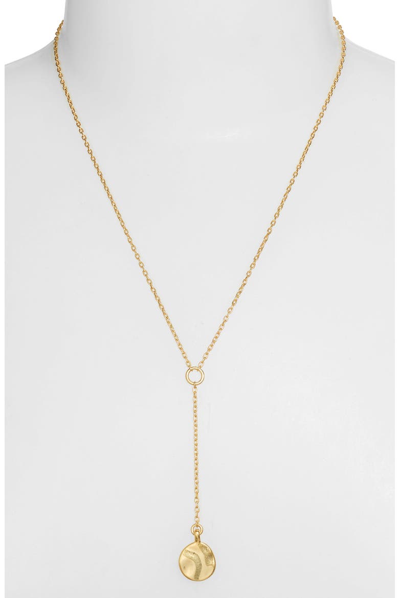 Melting Coin Lariat Necklace, Alternate, color, VINTAGE GOLD