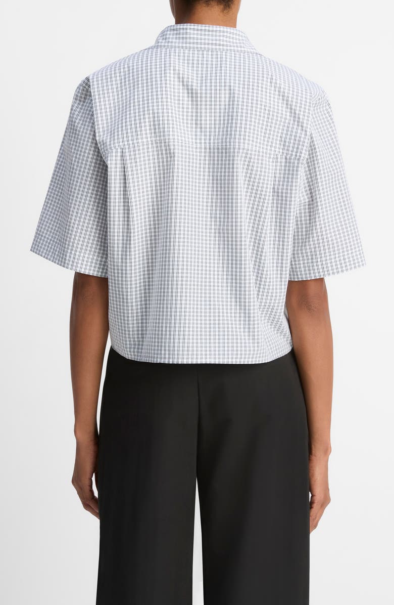 Vince Check Cotton Crop Button-Up Shirt, Alternate, color,