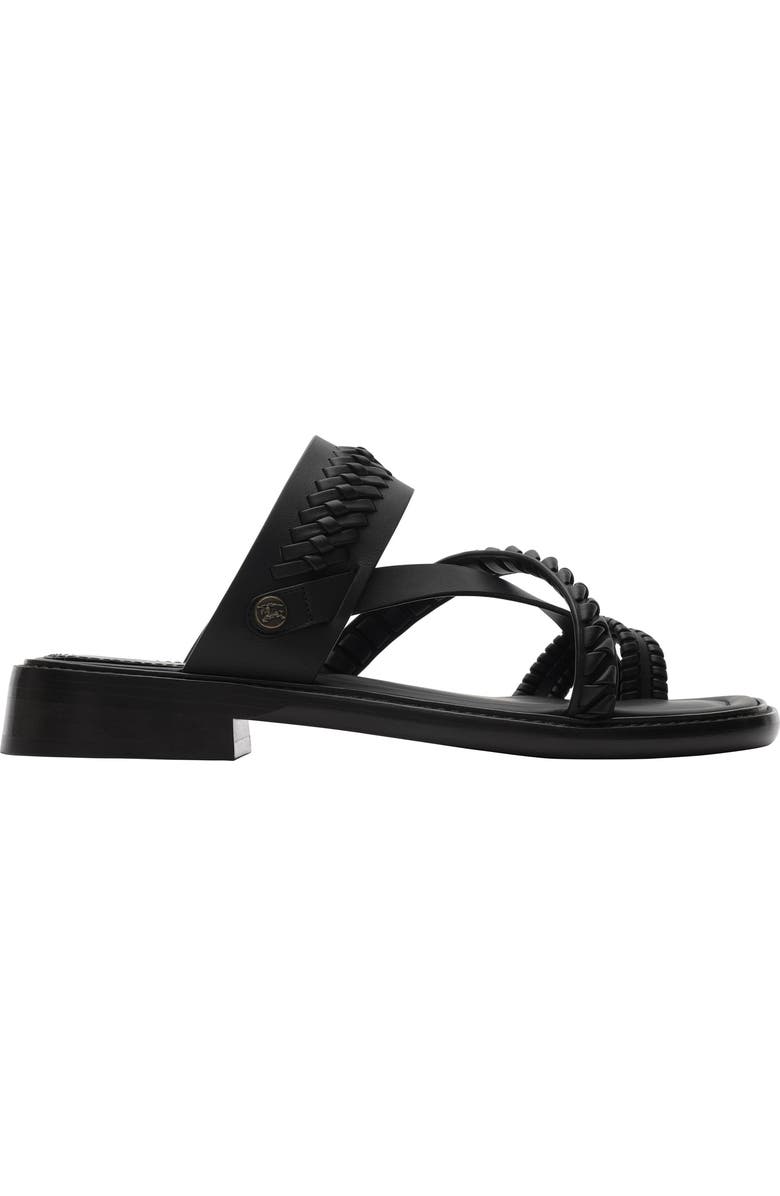 Burberry Leather Baez Sandals, Main, color, Black