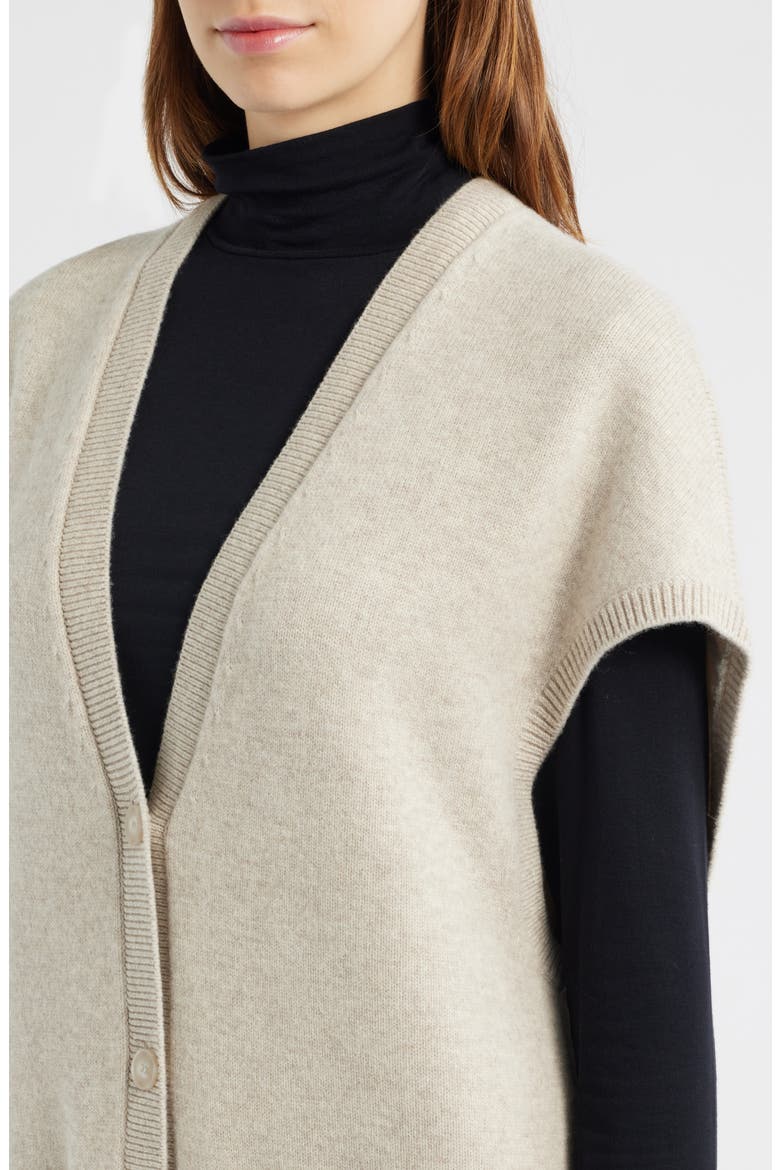 Alter Longline Wool Cardigan, Alternate, color, BEIGE DUSTY LIGHT