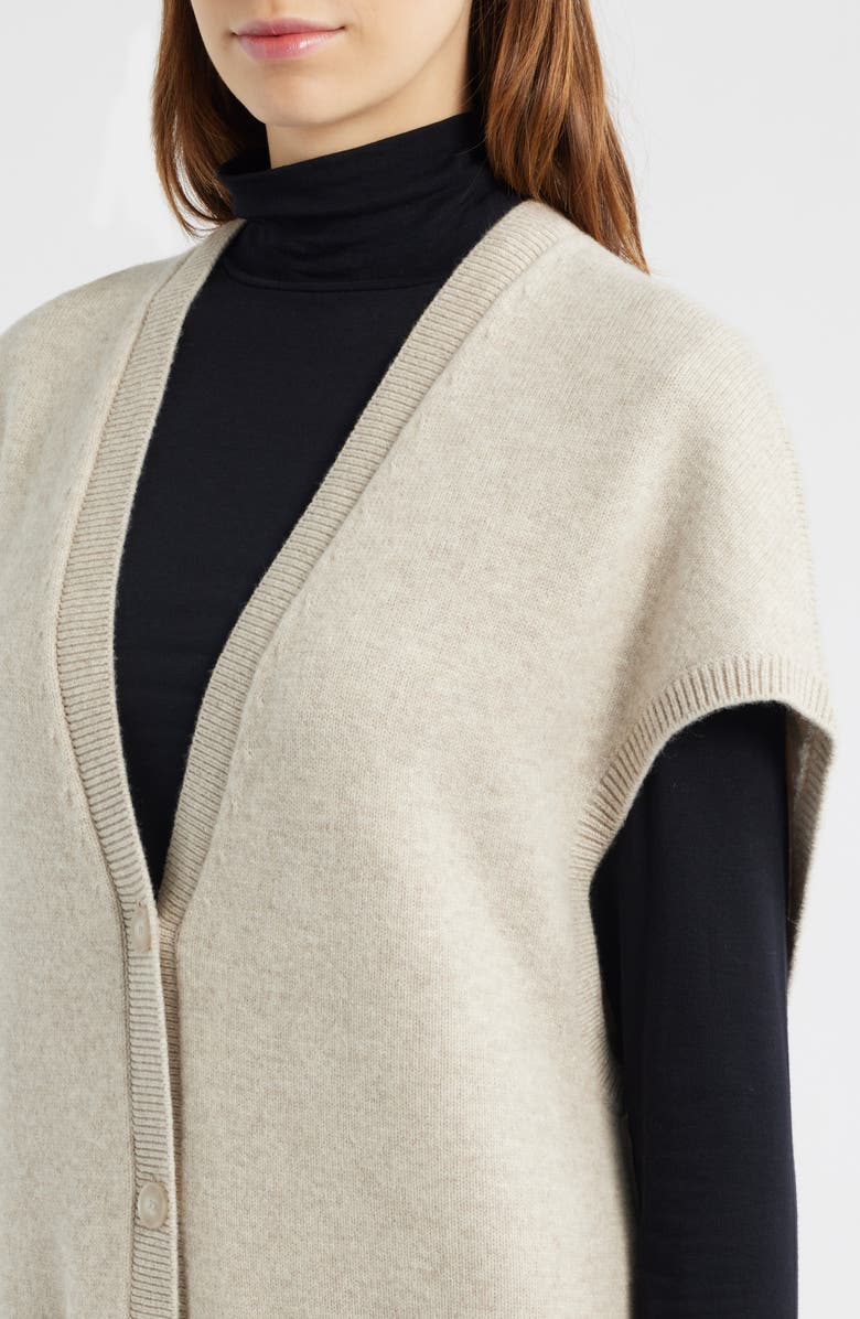 COS Alter Longline Wool Cardigan, Alternate, color, Beige Dusty Light