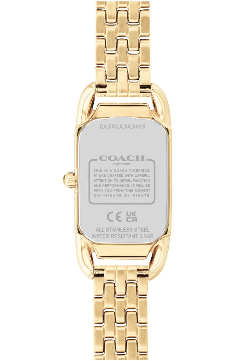 COACH Cadie Rectangular Bracelet Watch, 17.5mm x 28.5mm, Alternate, color, Silver White