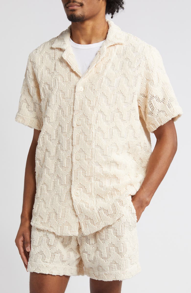 OAS Atlas Crochet Camp Shirt, Main, color, 