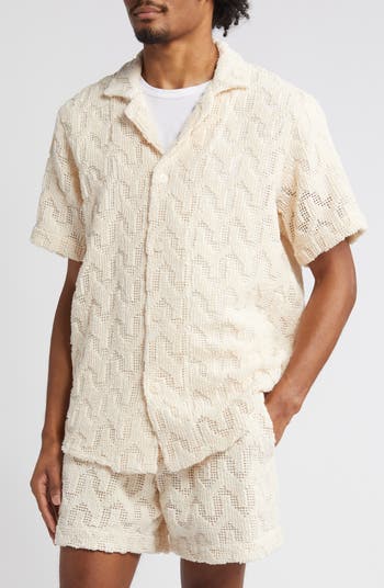 OAS Atlas Crochet Camp Shirt | Nordstrom