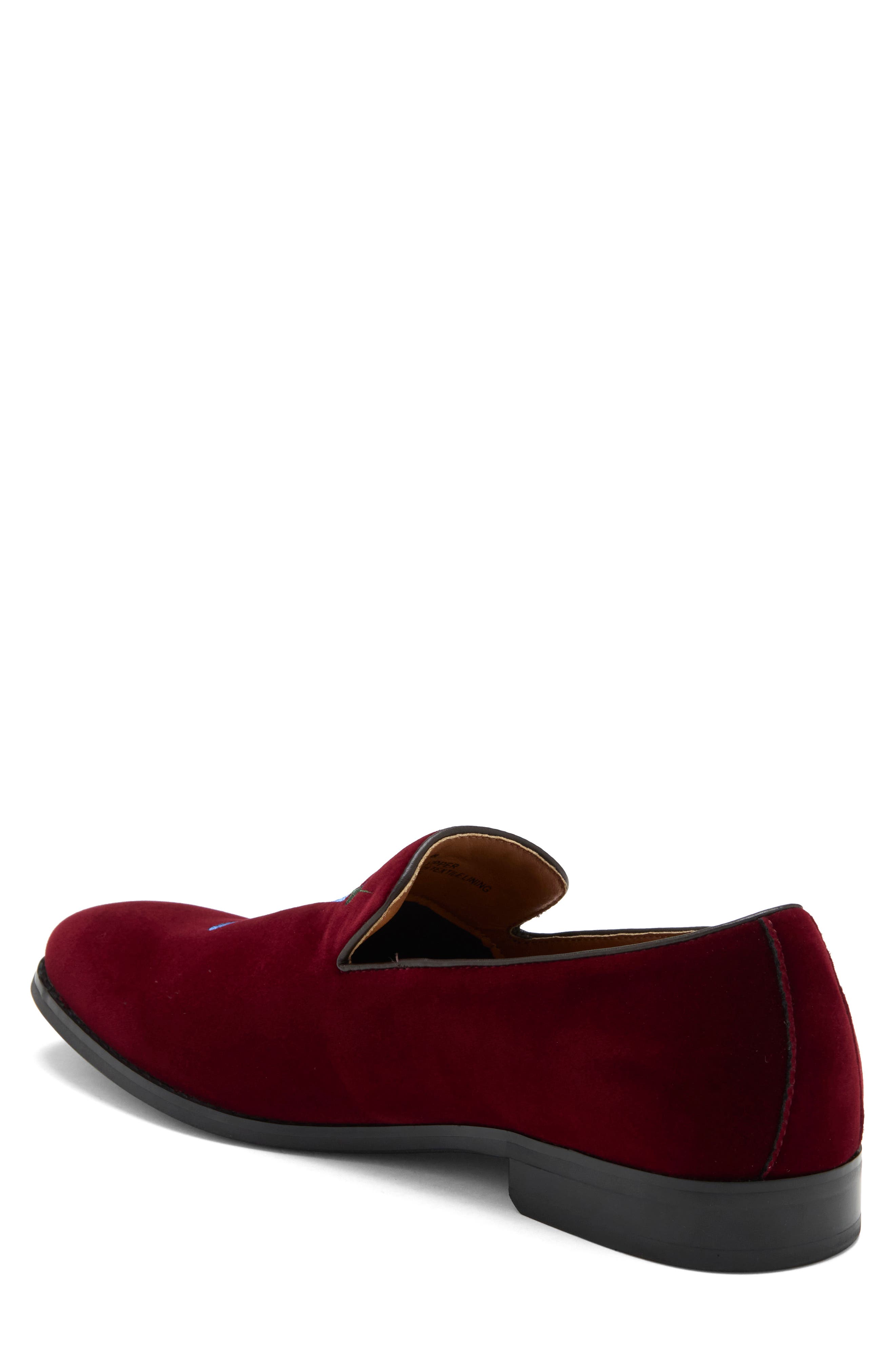 Martin Velvet Loafer, Alternate, color, BORDEAUX