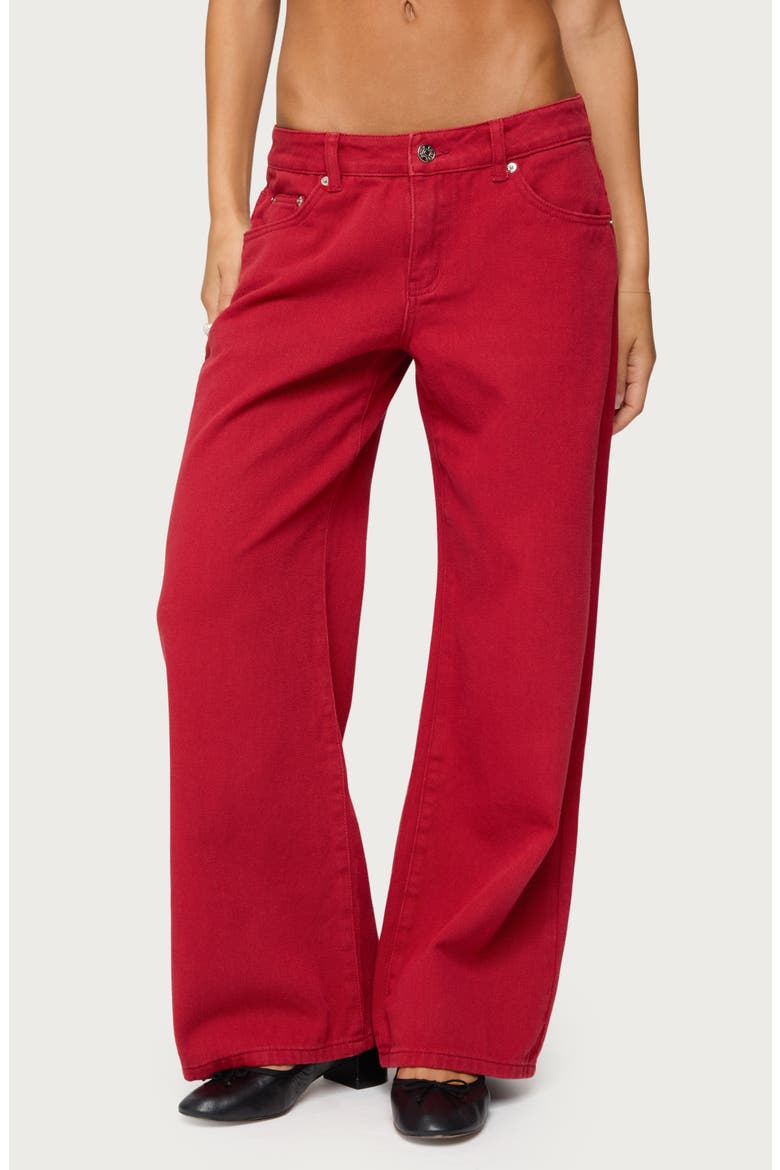 Roman Slouchy Low Rise Wide Leg Jeans, Main, color, BURGUNDY