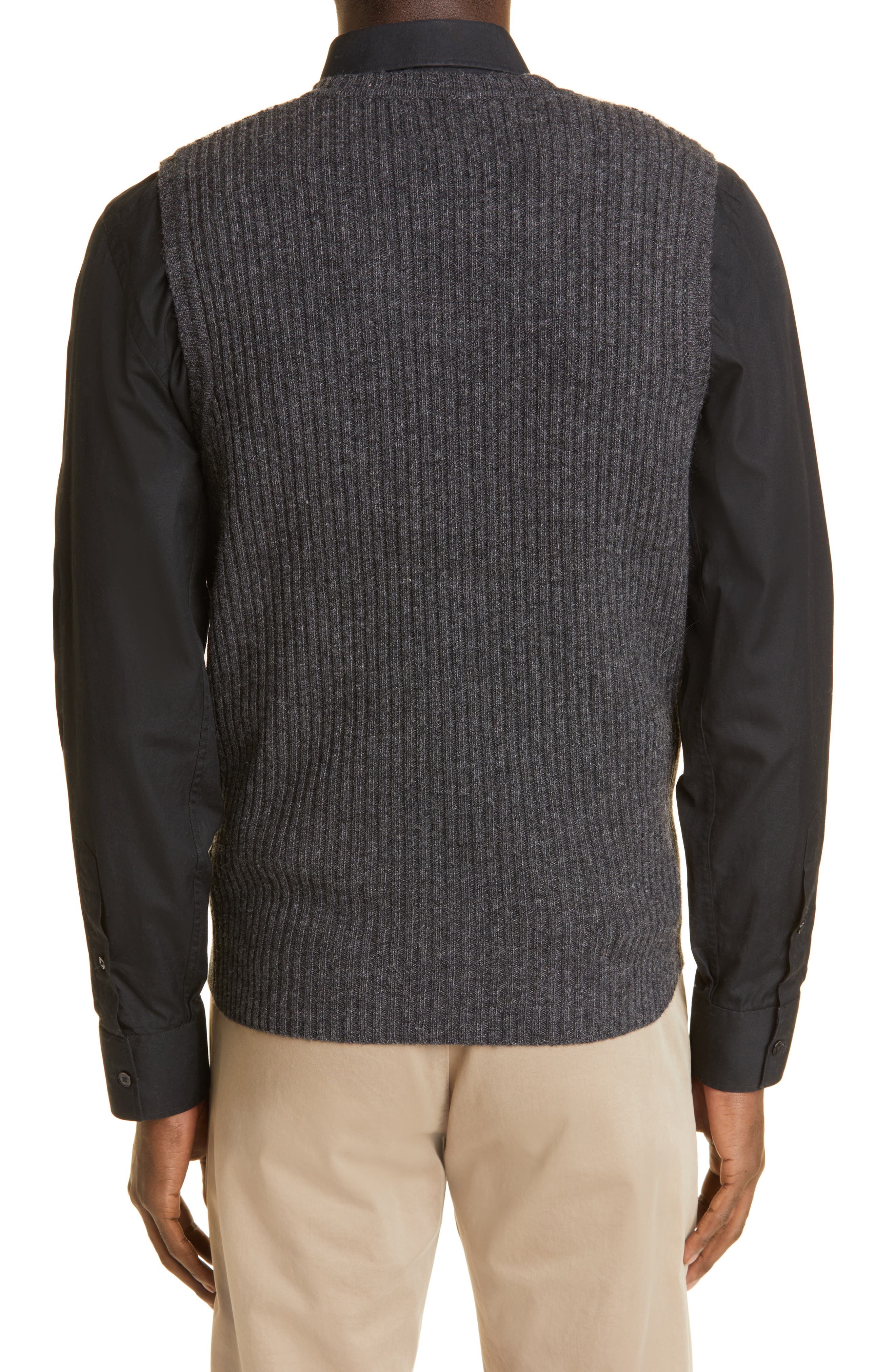 BEAMS Plus Houndstooth Check Wool Blend Sweater Vest (Men) | Nordstrom