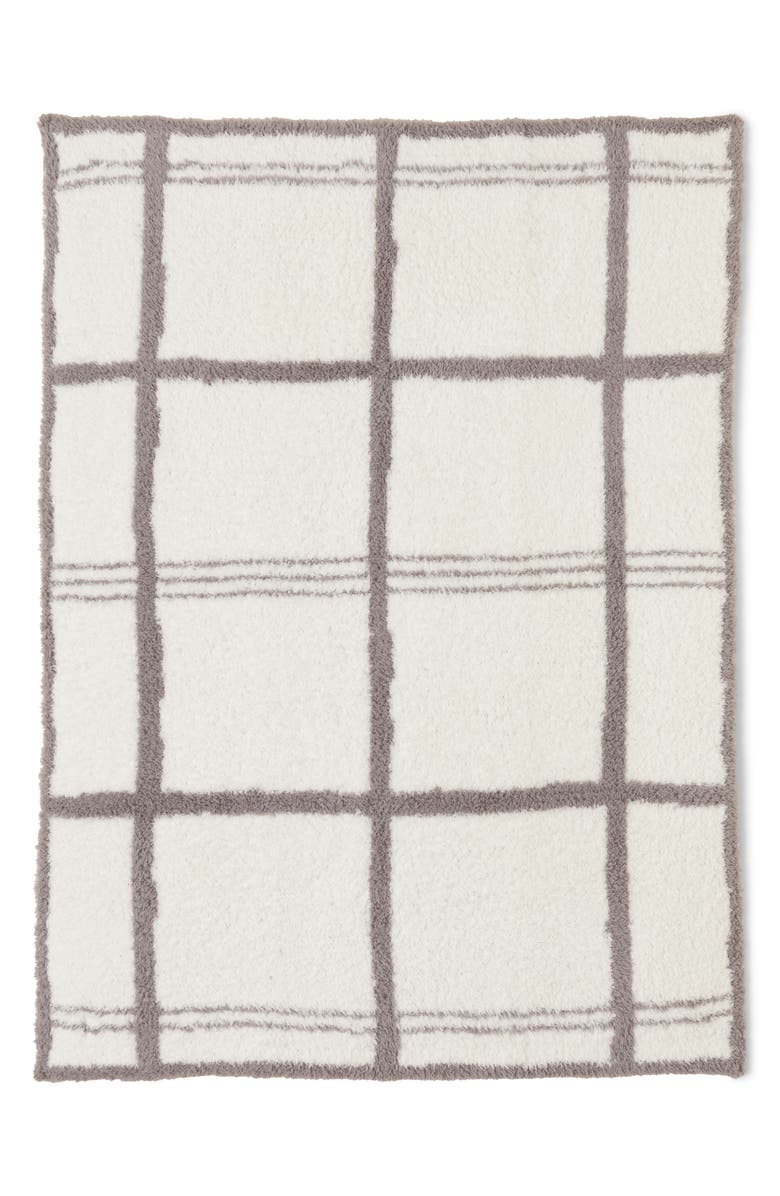 Barefoot Dreams<sup>®</sup> CozyChic<sup>®</sup> Windowpane Check Stroller Blanket, Main, color, Cream/ Beach Rock