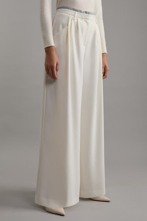 Pleat Detail Wide Leg Pants