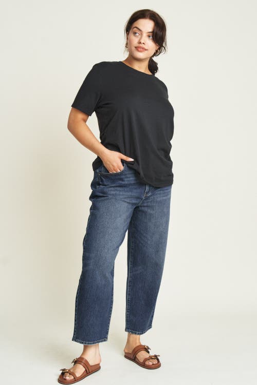 OLIVER LOGAN OLIVER LOGAN HARLOW BARREL LEG JEANS HIGH RISE DARK AGED VINTAGE