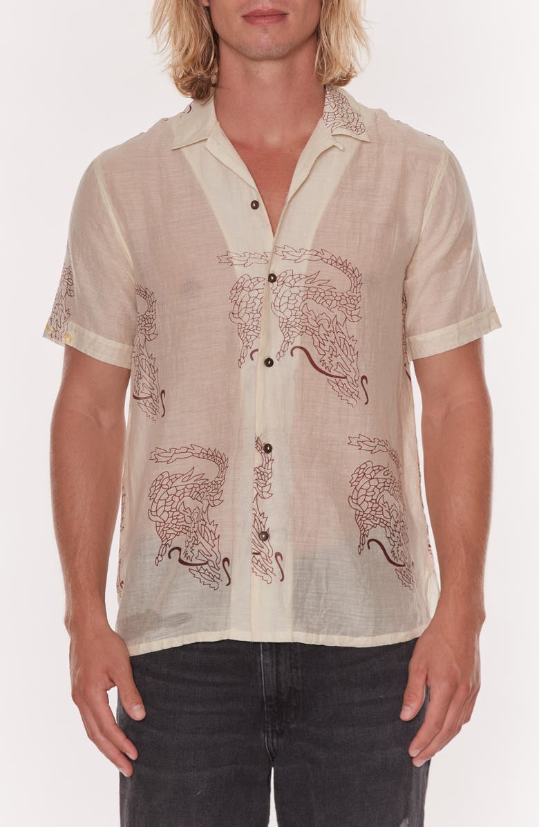 Raga Dragon Short Sleeve Button-Up Shirt, Main, color,