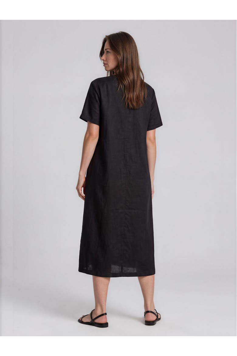Manipani Linen Tunic Dress, Alternate, color, Black